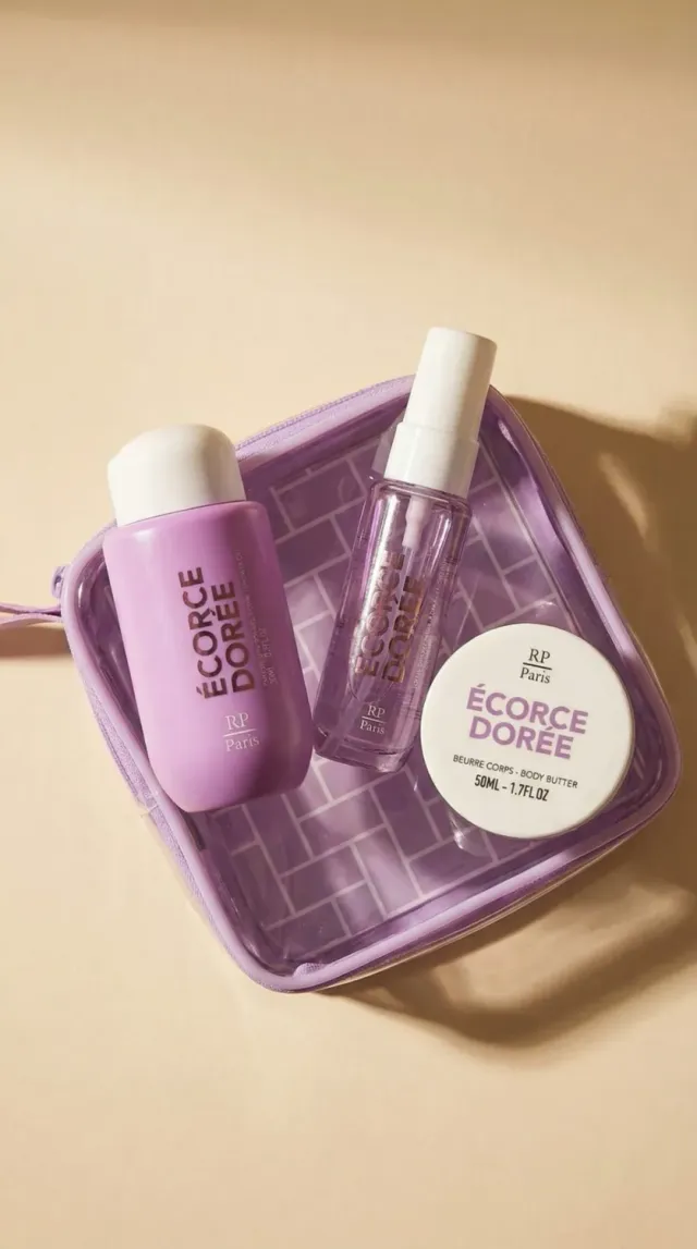 RP Pop Écorce dorée travel set – duft, gel, smør