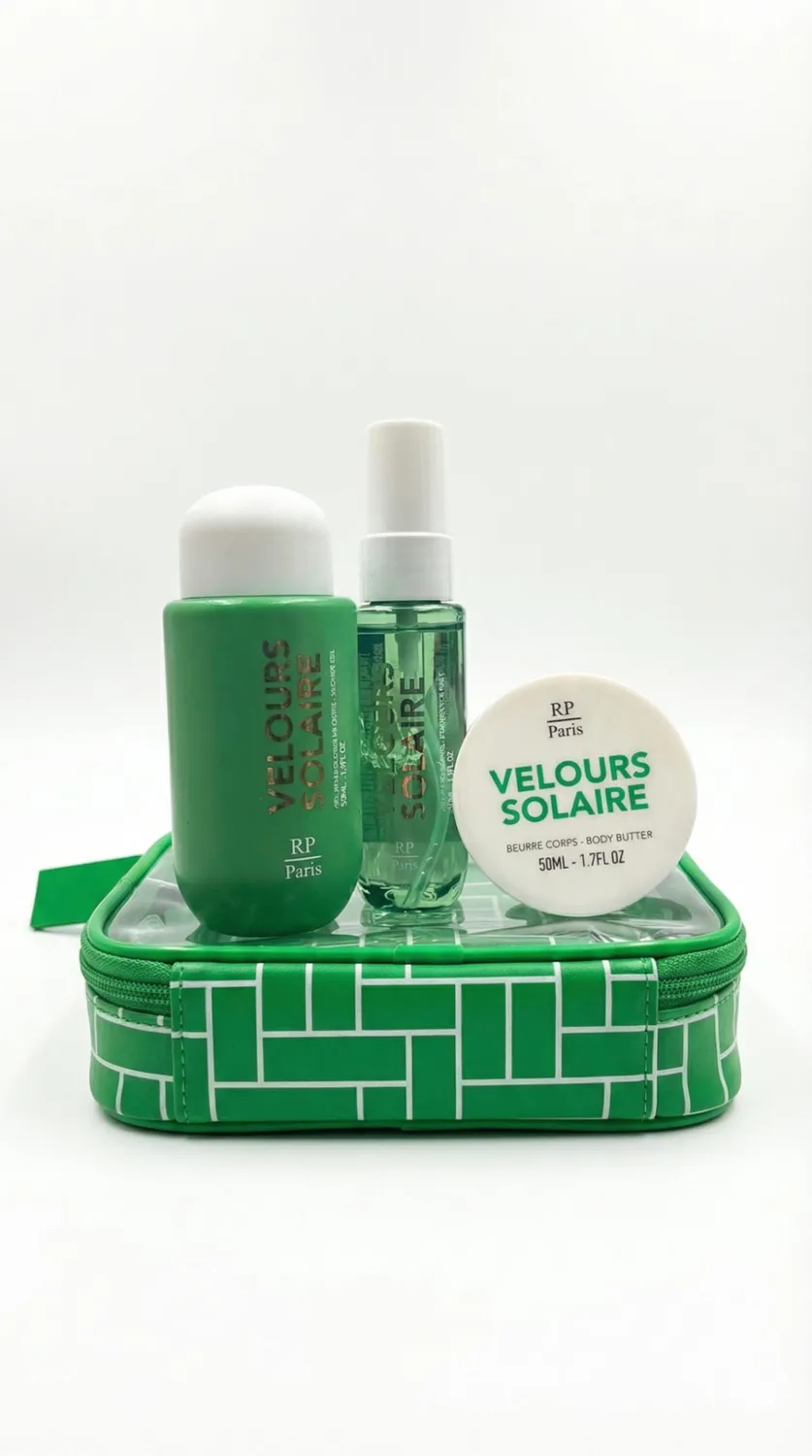 RP Pop Velours Solaire travel set sol figen vanilje